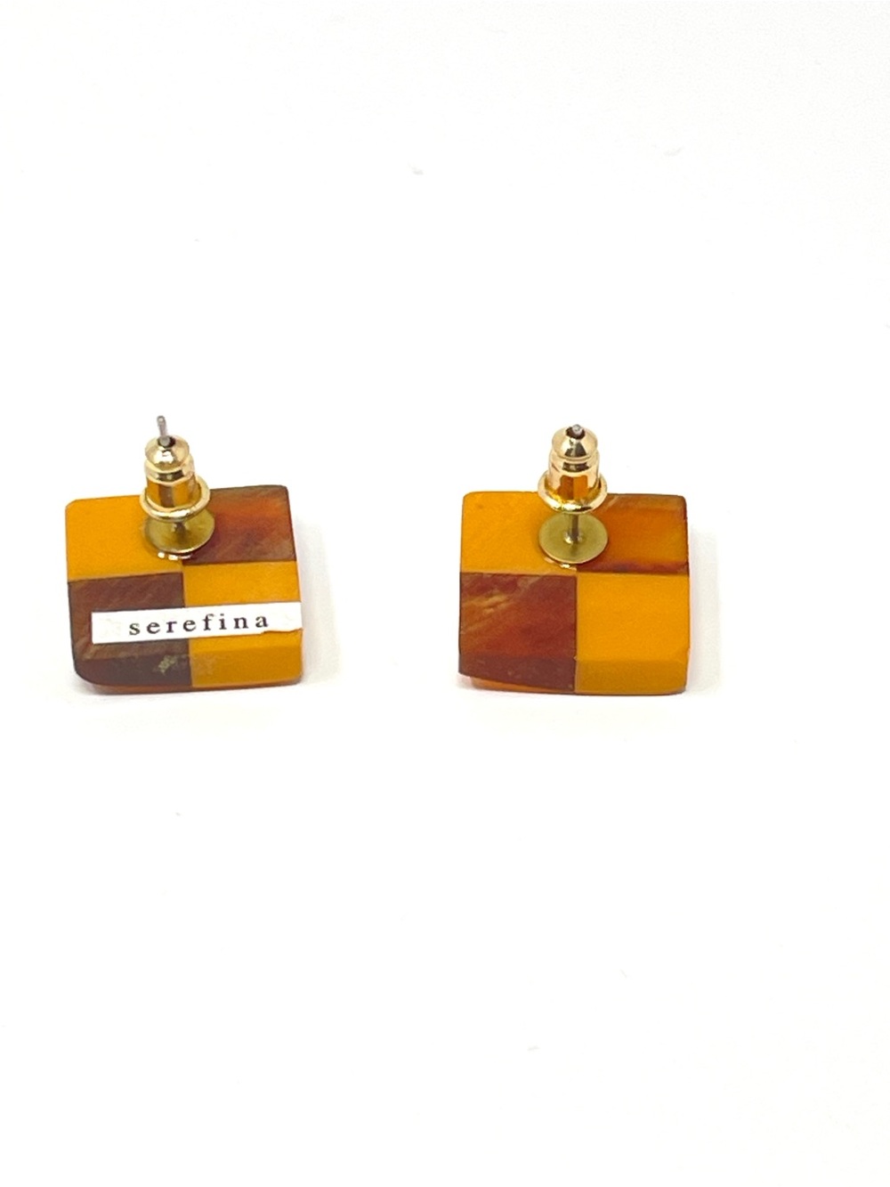 New Anthropologie x Serefina Resin Checkerboard Earrings - Picture 3 of 4